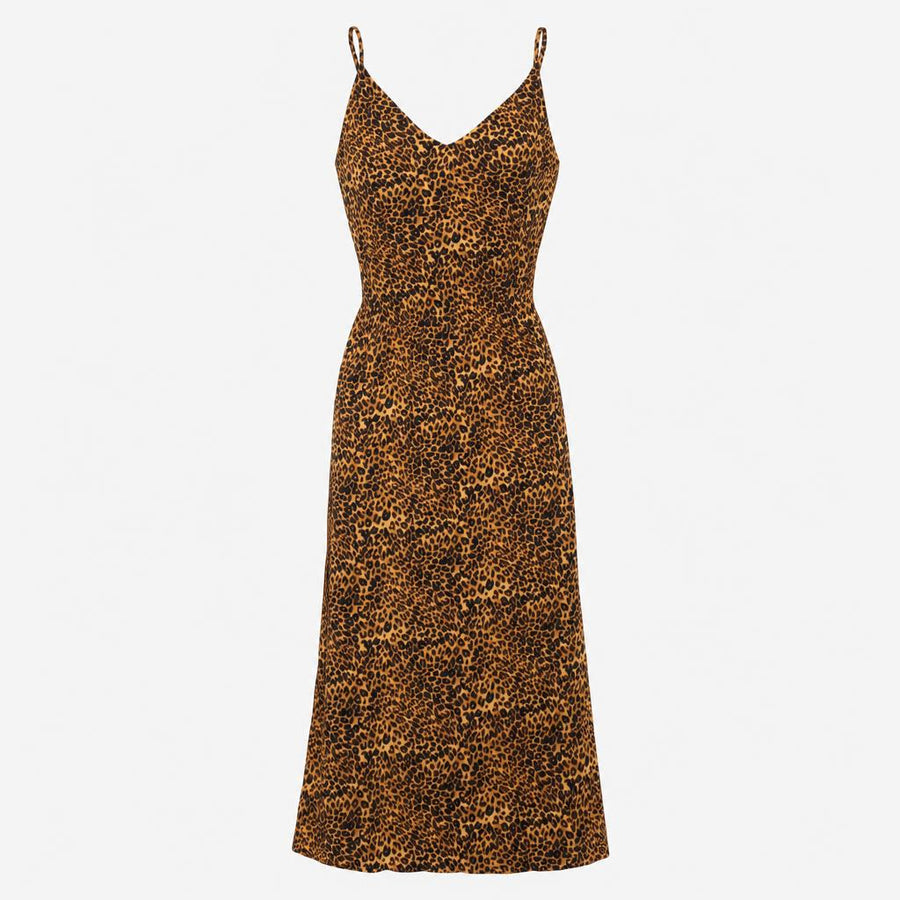 Maxi Strappy Dress Leopard Print