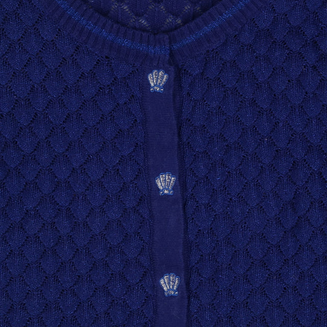 Catimini Cardigan sparkly blue seashells