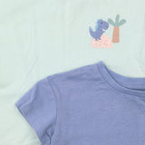 T-shirt 2 pack Blue and Green with pocket and dino