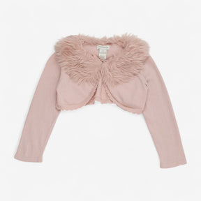 Bolero Pink Fur Collared