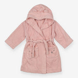 Dressing gown pink bear face pockets