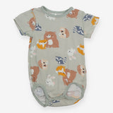 Bodysuit green animals