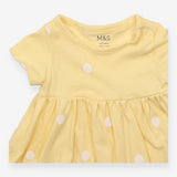 Dress Short Sleeve Polka Dot Yellow