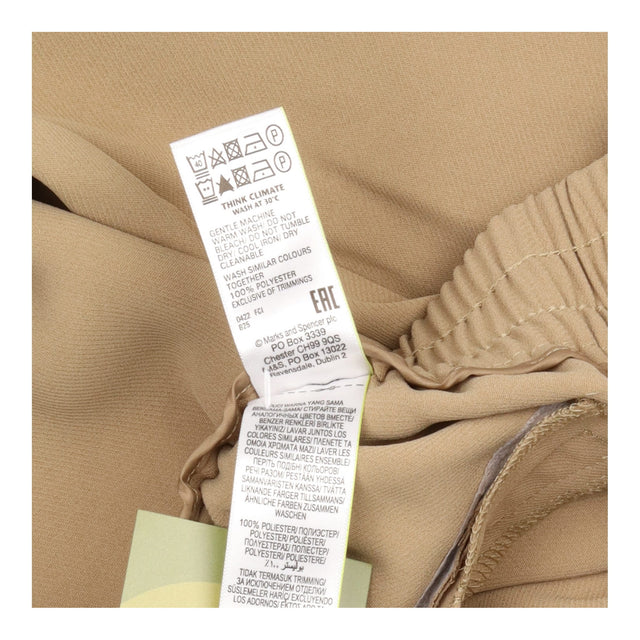 Beige Elasticated Drawstring Wide Leg Trousers