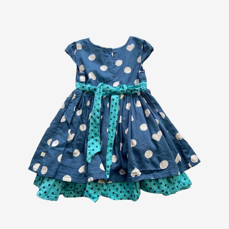 Blue Spot and Heart Woven Dress