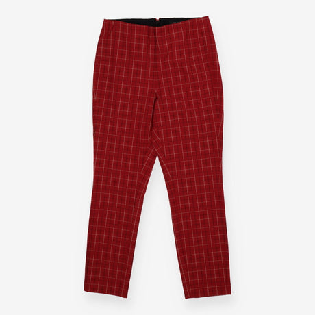 rag & bone Simone Plaid Pants Red Trousers UK 8