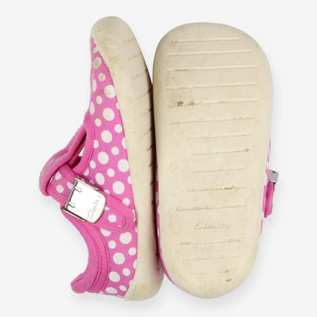 Shoes pink polka dots with rainbow