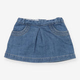 Denim skirt with pockets