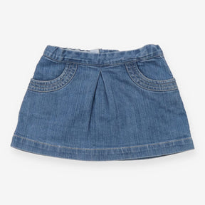 Denim skirt with pockets