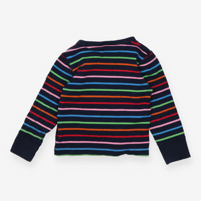 T-shirt long sleeve navy rainbow striped