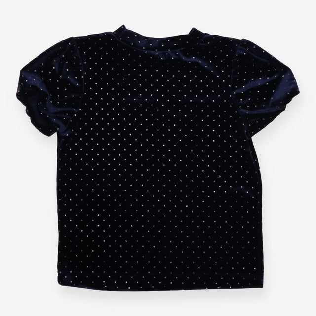 Tee SS navy velour silver spot