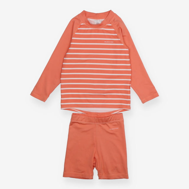 Rash vest and shorts orange stripe