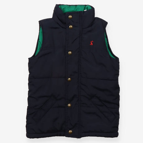 Gilet navy red logo zip green lining