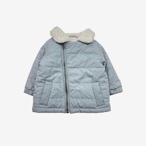 Grey Puffer Coat with Furry Lining
