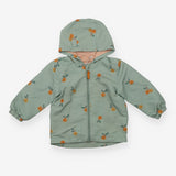 Shell jacket green with citrus print
