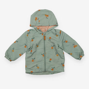 Shell jacket green with citrus print