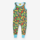 Romper Sleeveless Green Autumn Leaves