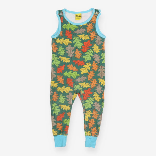 Romper Sleeveless Green Autumn Leaves