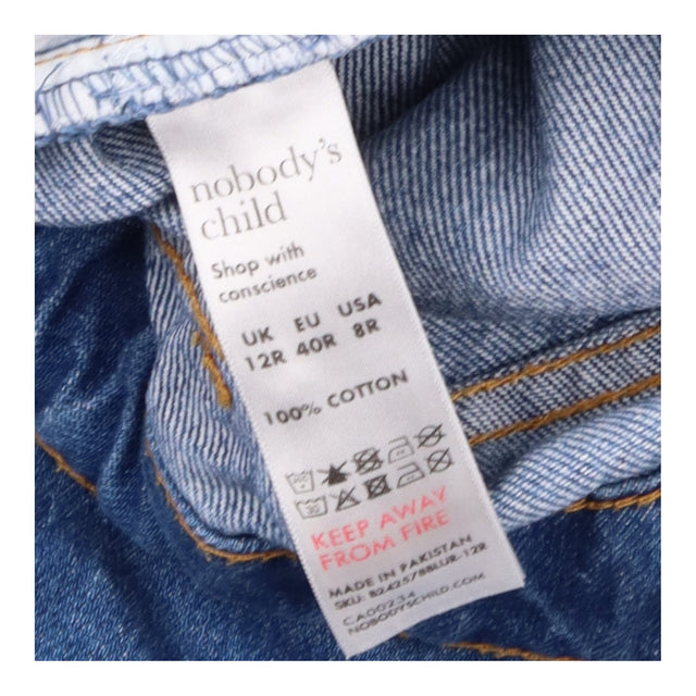Jeans Mid Blue Wide Leg Cotton Denim