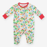 Sleepsuit Long Sleeve Red Rainbow Tractor Sun