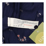 Dress V-Neck Floral Print Navy