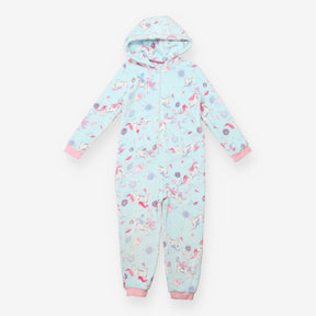One Piece Fleece Blue Unicorns