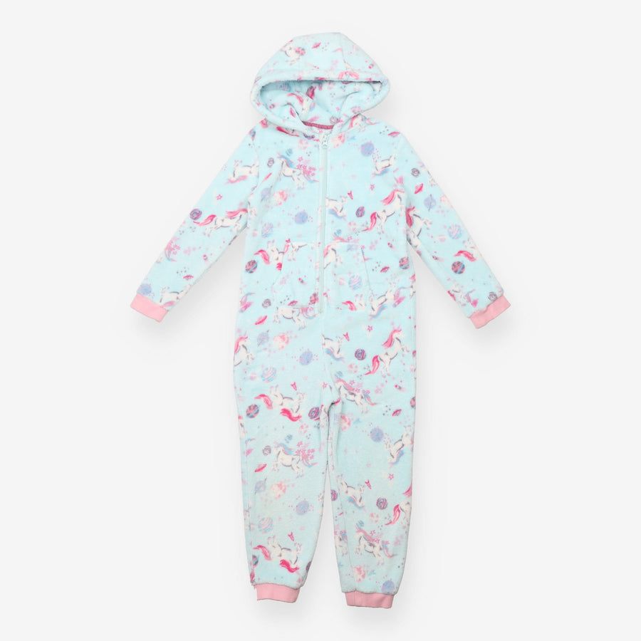 One Piece Fleece Blue Unicorns