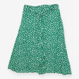 Skirt Green White Spot Button Front, Midi