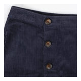Maize Navy Cord Skirt – Button‑Detail A‑Line Cordu