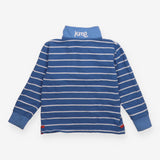 Funnel Neck Striped Sweatshirt Blue and White