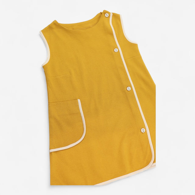 Dress Gold with Cream Edging and Buttons