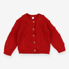 Cardigan red wood buttons