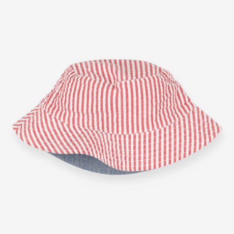 Reversible Sunhat Chambray and Red Stripe