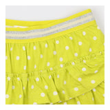 Skort Green Jersey Pleated with White Polka Dots