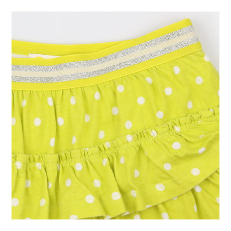 Skort Green Jersey Pleated with White Polka Dots