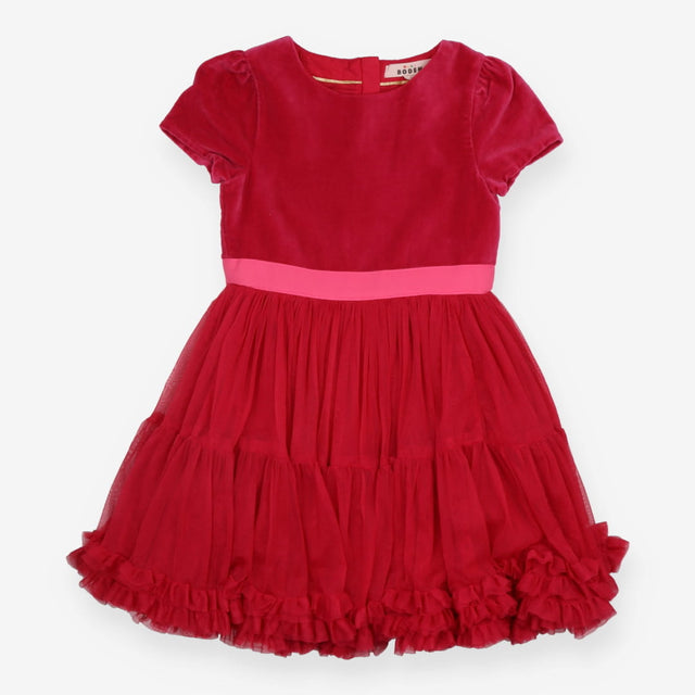 Pink velour and tulle party dress