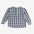 Shirt blue check flannel 1/2 buttons