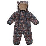Quilted Fur Snowsuit - Floral night Scape 2.5 tog