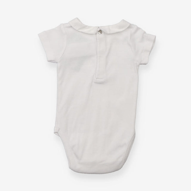 Collard Bodysuit White with Poppers in the back
