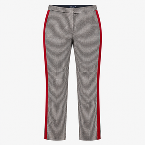 British Tweed Houndstooth Wool Trousers Side Strip