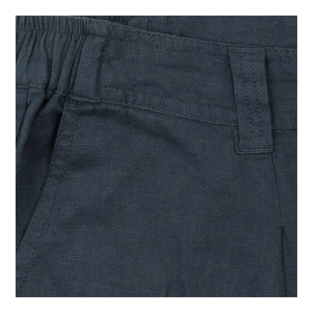 Wide Leg Linen Trousers Navy Pleat Front Relaxed F