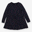 Dress jersey navy blue coloured hearts LS
