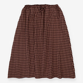 Pink And Brown Check Naples Midi Skirt