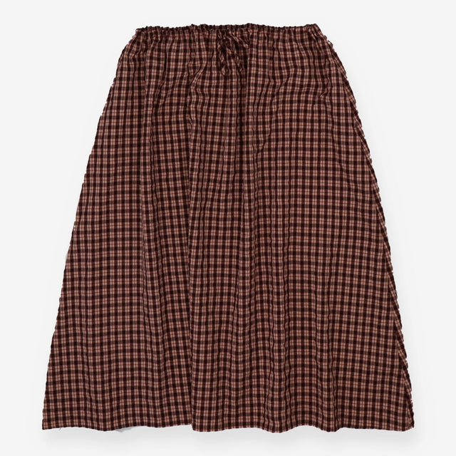 Pink And Brown Check Naples Midi Skirt