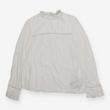 White Viscose Long Sleeve Blouse
