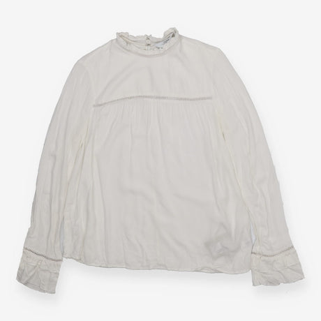 White Viscose Long Sleeve Blouse