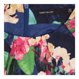 Midi Dress Navy Tropical Floral Fit and Flare