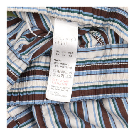 Shorts Blue Brown Stripe Modal Elastic Waist