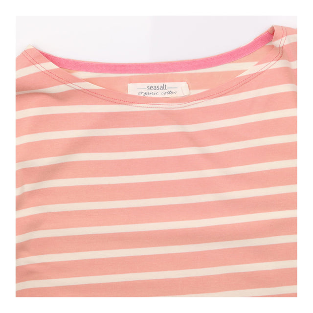 Top Pink Stripe Organic Cotton Long Sleeve Boat Ne