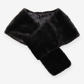 Faux Fur Wrap Charcoal Grey Evening Stole